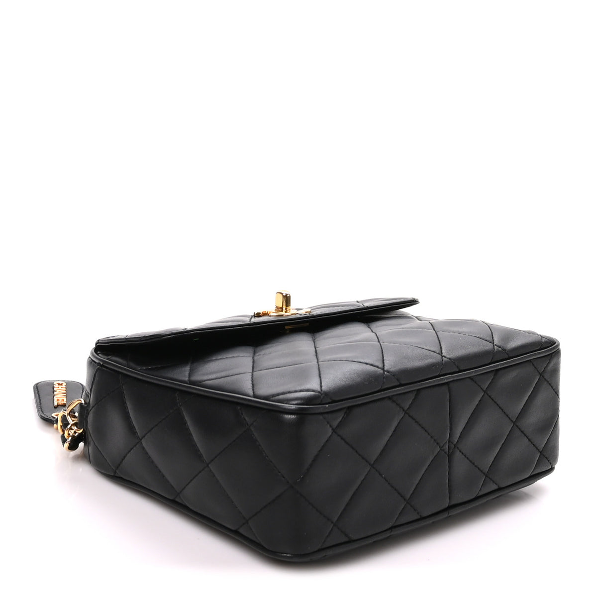 Lambskin Quilted Camera Case Black