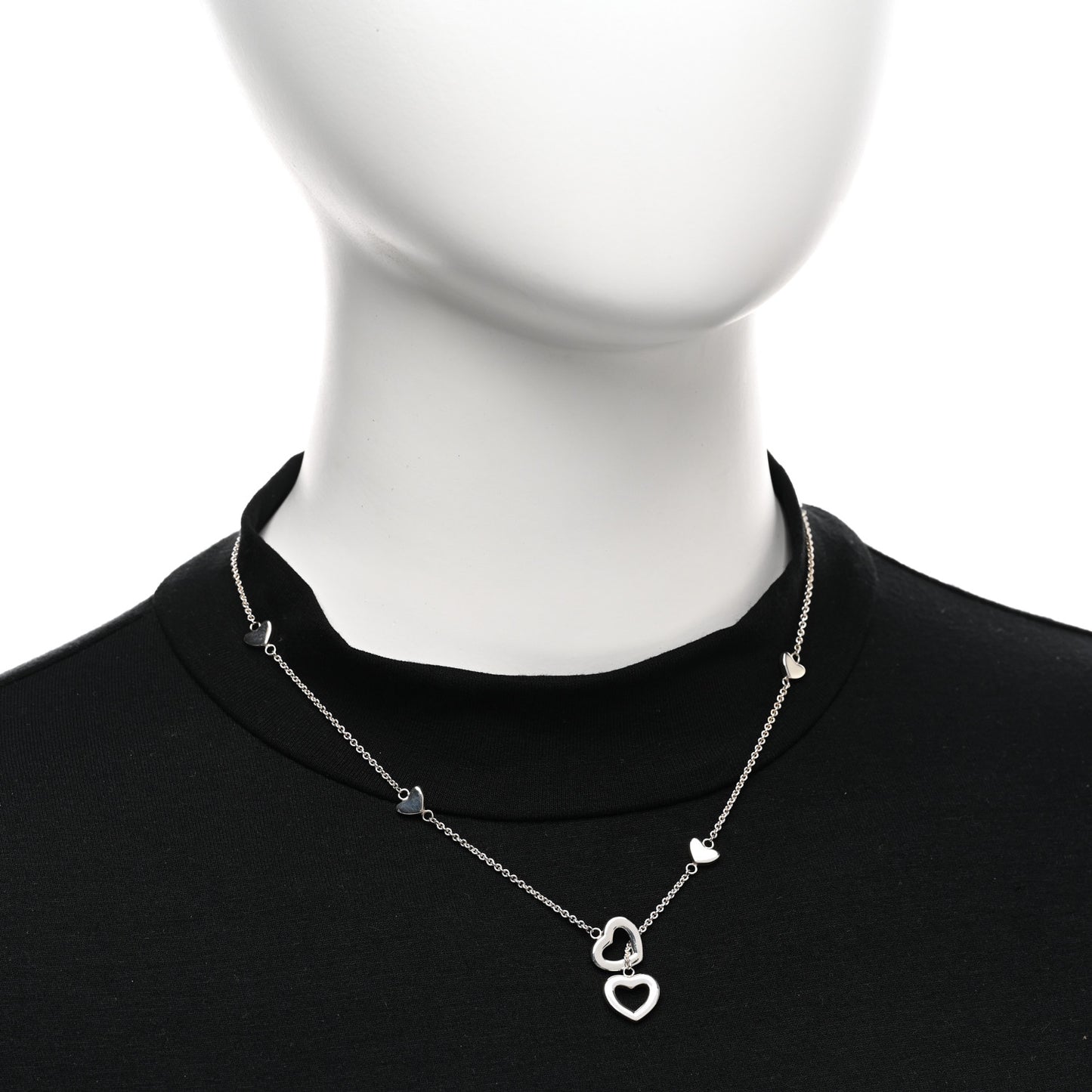 Sterling Silver Heart Lariat Necklace