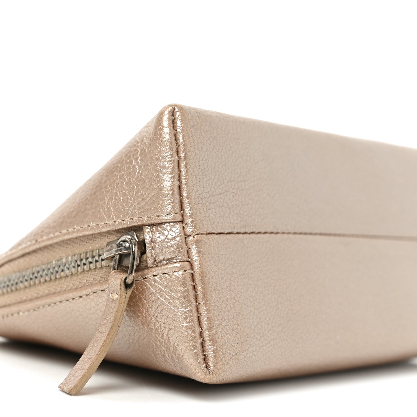 Metallic Goatskin Cosmetic Case Gold