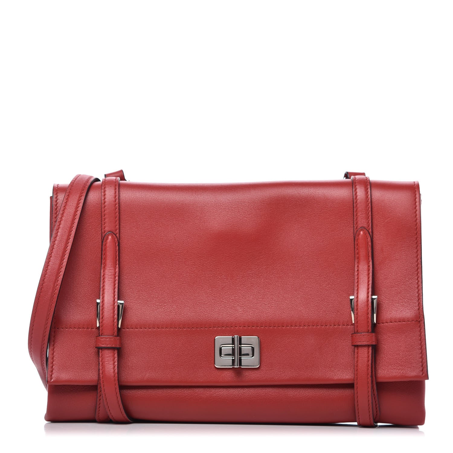 Prada Lux Calf Flap Crossbody Fuoco 1 of 13