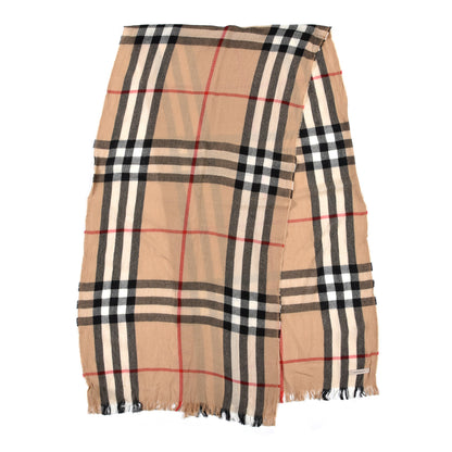 Burberry Wool House Check Lightweight Scarf Camel 2 of 5