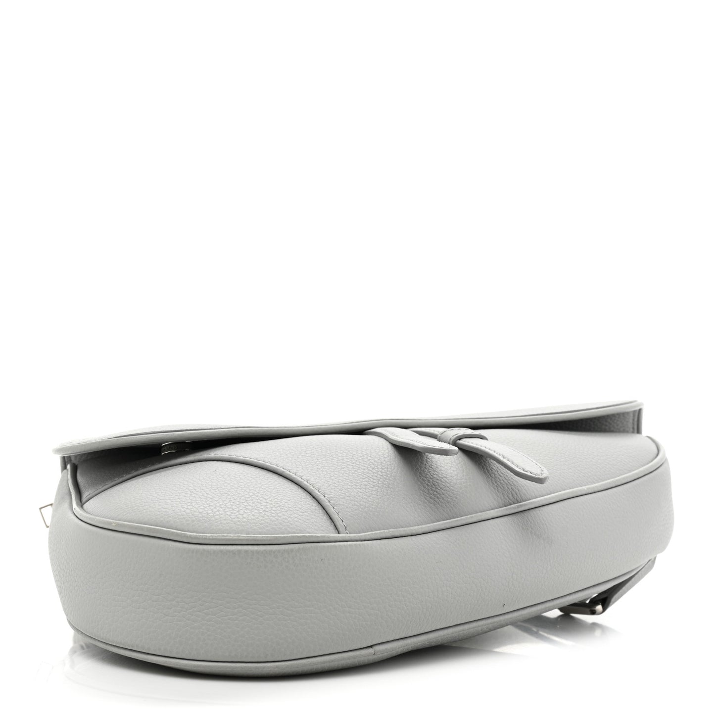 Grained Calfskin Kim Jones Saddle Bag Light Grey