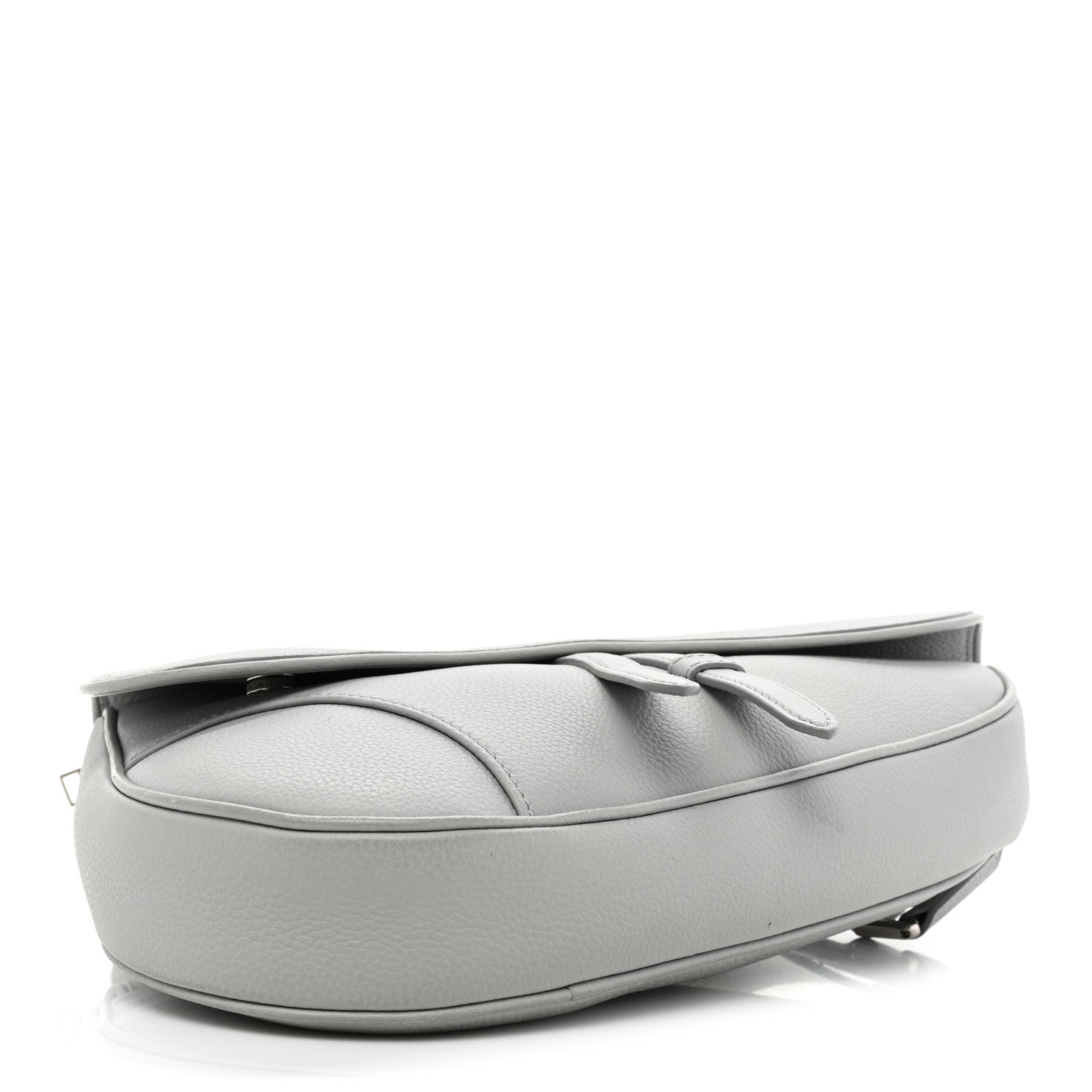 Christian Dior Grained Calfskin Kim Jones Saddle Bag Light Grey 4 of 13