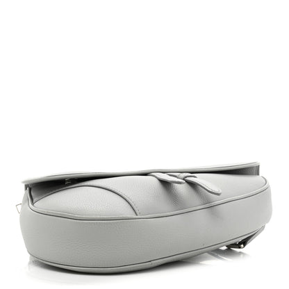 Christian Dior Grained Calfskin Kim Jones Saddle Bag Light Grey 4 of 13