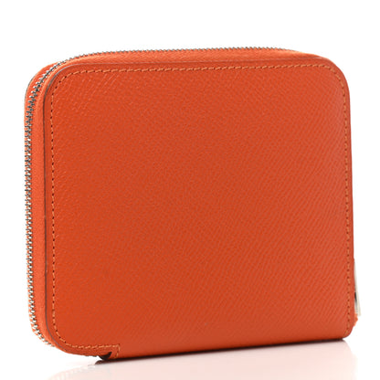 Hermes Epsom Silk'in Compact Wallet Orange Poppy 3 of 9