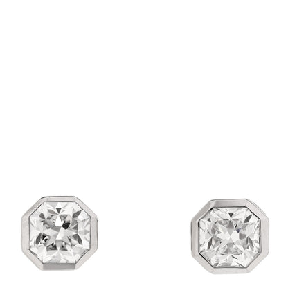 Tiffany Platinum Diamond .90ct Lucida Bezel Solitaire Earrings 1 of 6