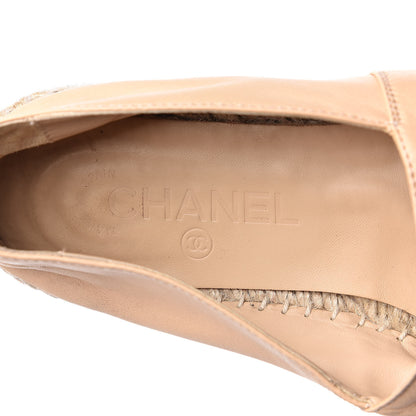 Chanel Lambskin CC Espadrilles 38 Beige Black 9 of 10