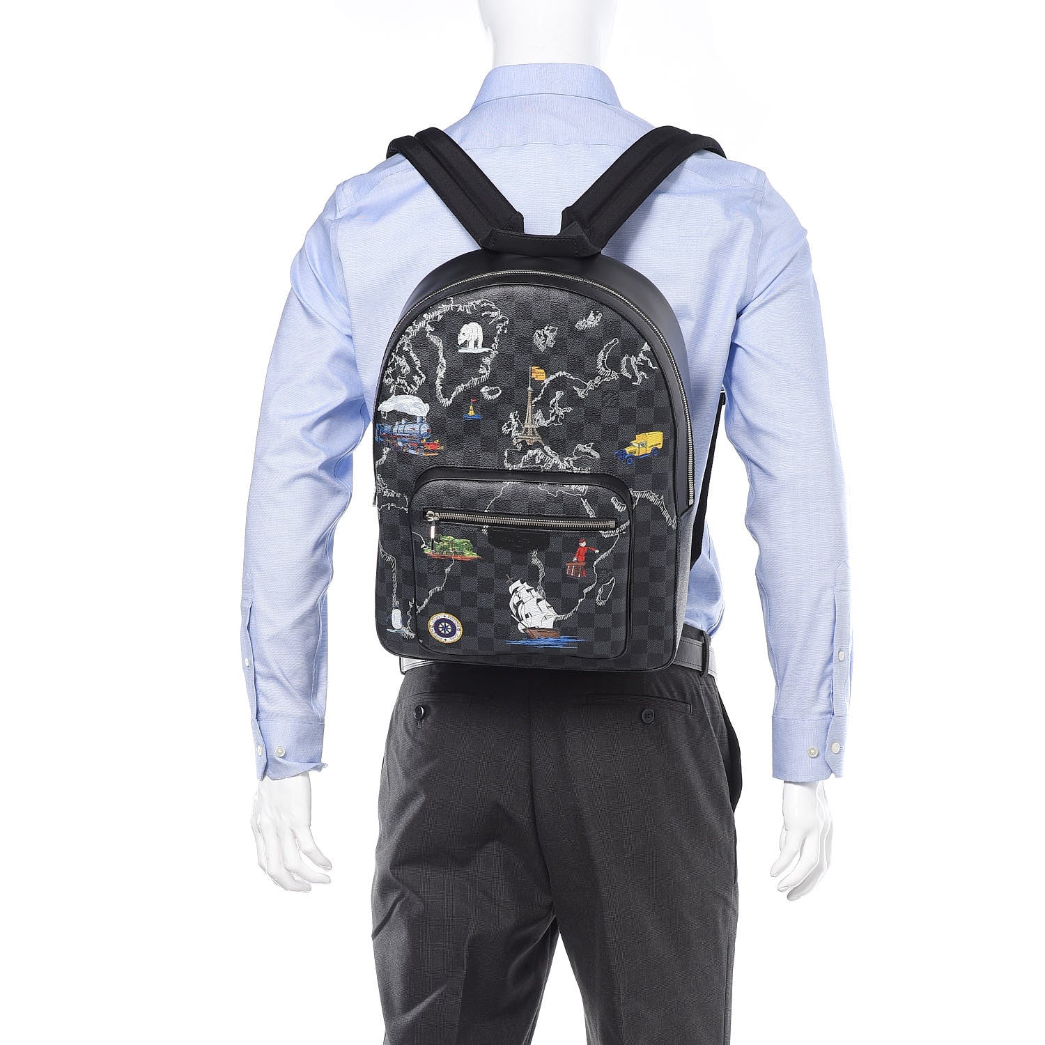 celebrity louis vuitton josh backpack Louis Vuitton Damier Graphite World Map Josh Backpack 489754 – FASHIONPHILE