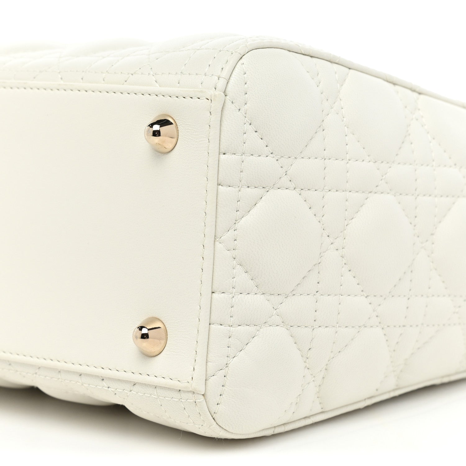 Christian Dior Lambskin Cannage Large Lady Dior White 6 of 7