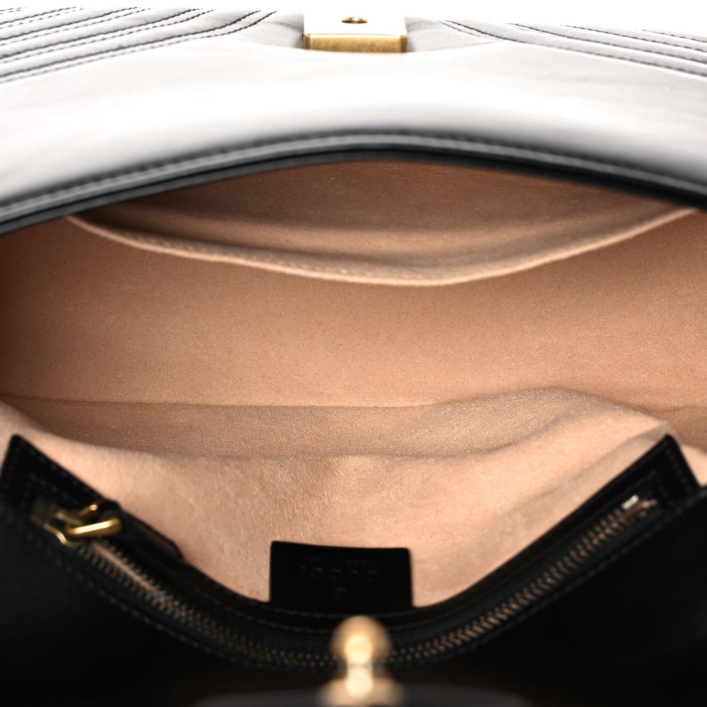 Calfskin Matelasse Small GG Marmont Top Handle Shoulder Bag Black