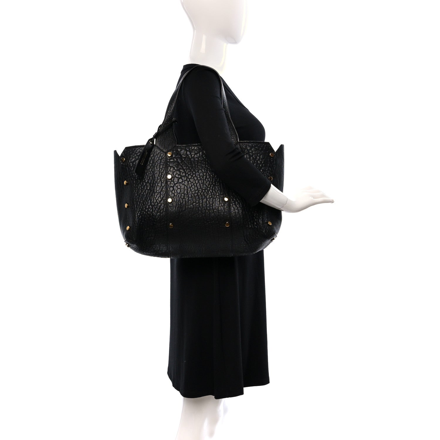 Jimmy Choo Grained Calfskin Studded Lockett Shopper Tote Black 2 of 9