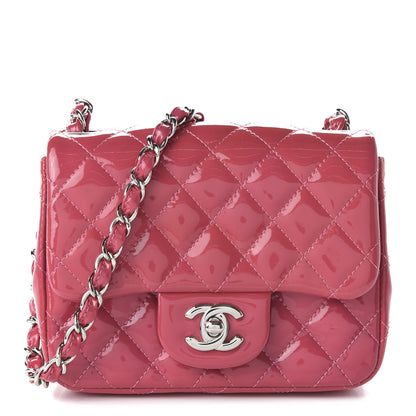 Chanel Patent Quilted Mini Square Flap Pink 2 of 19