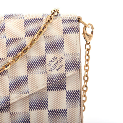 Louis Vuitton Damier Azur Pochette Felicie Chain Wallet Rose Ballerine 12 of 12