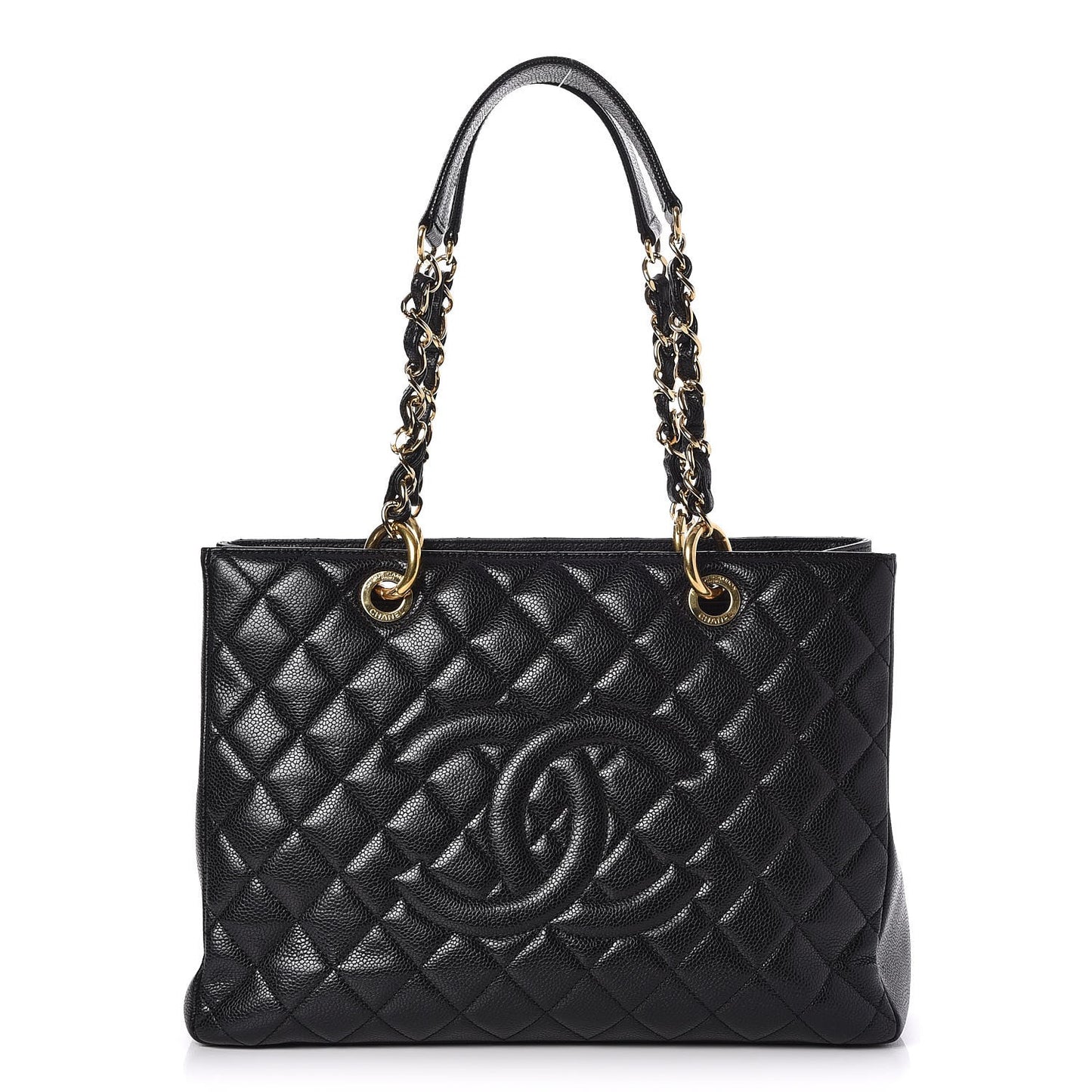Caviar Quilted Grand Shopping Tote GST Black