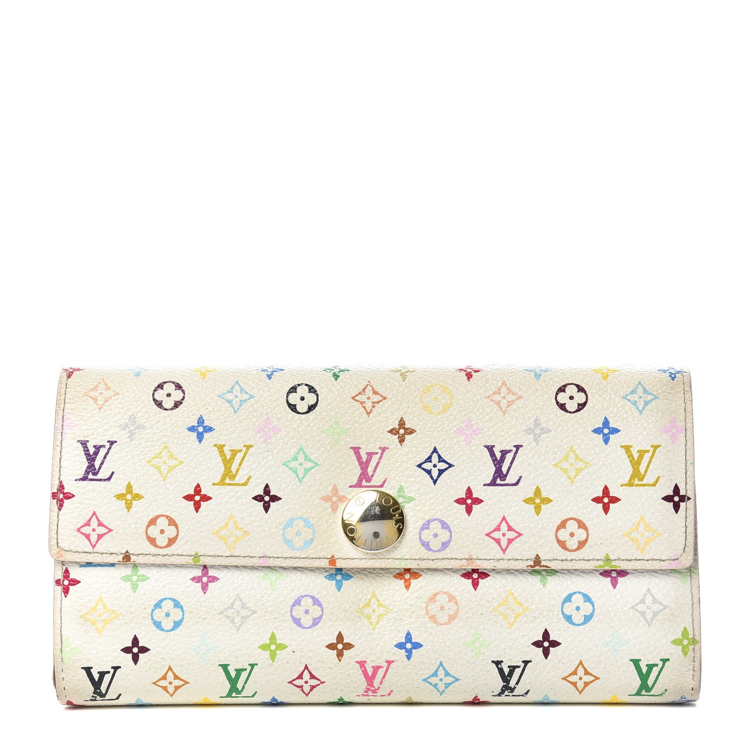 Louis Vuitton Monogram Multicolor Sarah Wallet White Eglantine 1 of 6