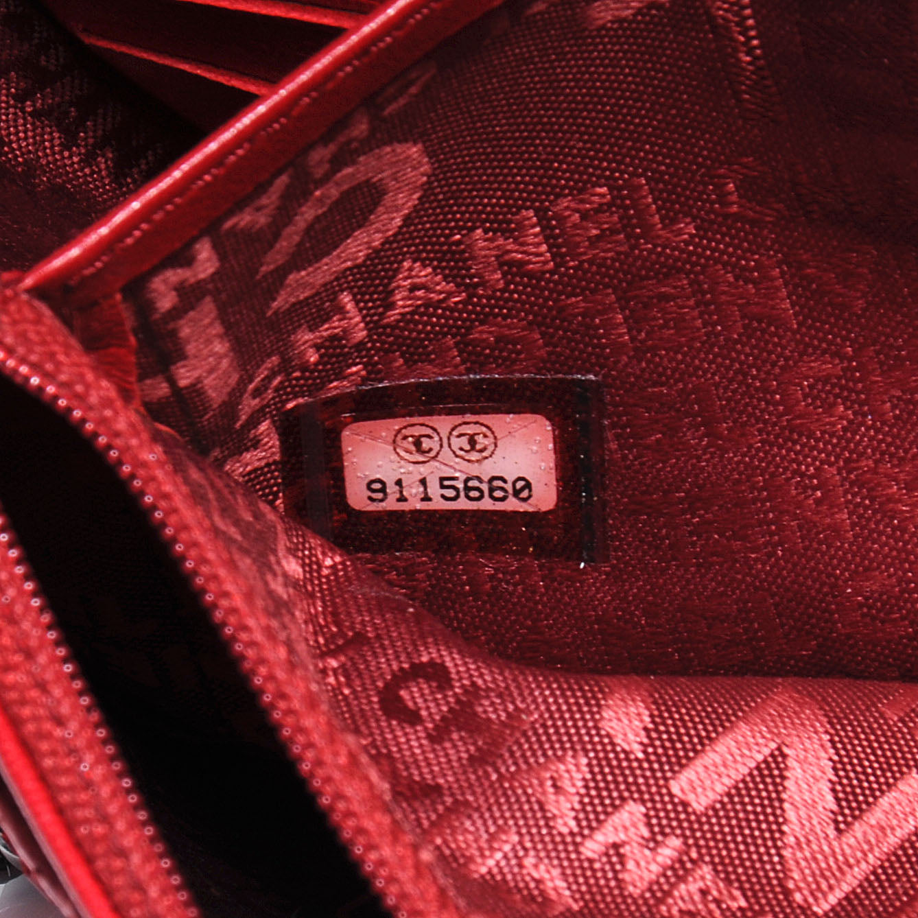 Chanel Python Wallet On Chain WOC Red 6 of 7