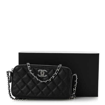 Chanel Caviar Quilted Logo Small Clutch With Chain Black 13 of 13