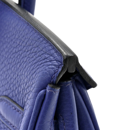 Hermes Taurillon Clemence Birkin 25 Bleu Electrique 12 of 13
