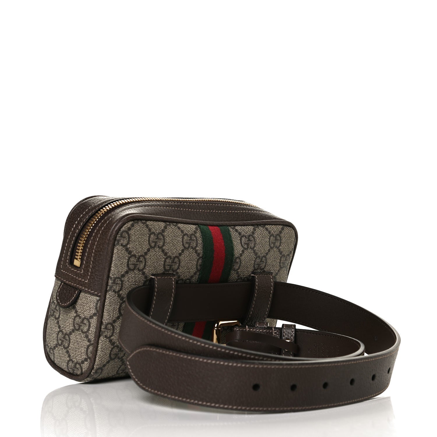 Gucci GG Supreme Monogram Web Small Ophidia Belt Bag 75 30 Dark Brown 3 of 14