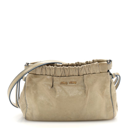 Miu Miu Vitello Shine Contenitori Tracolla Crossbody Clutch Green 1 of 13