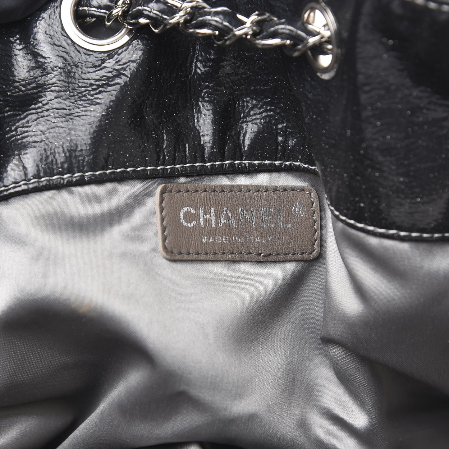 Vinyl Quilted Melrose Degrade Tote Black