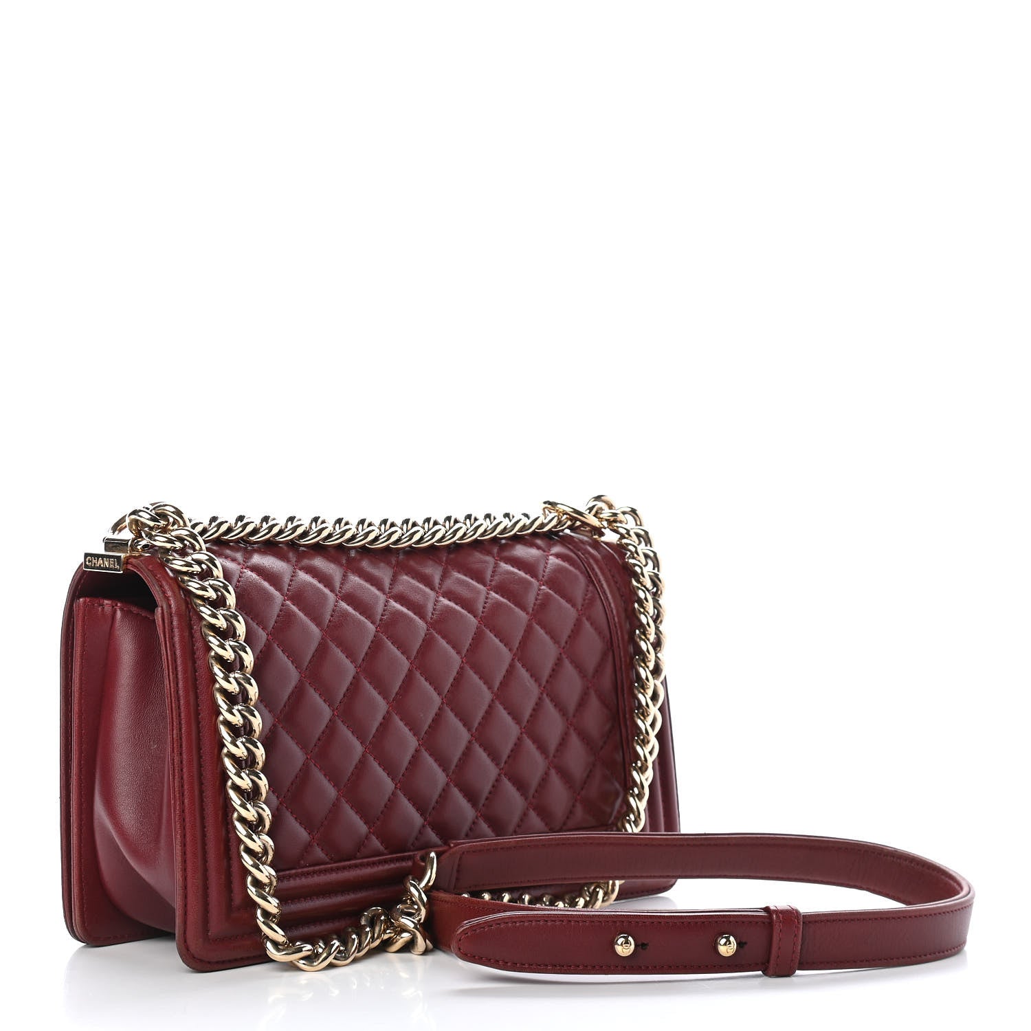 Chanel Lambskin Quilted Medium Boy Flap Burgundy 3 of 15