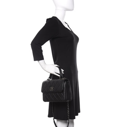 Chanel Lambskin Quilted Small Trendy CC Dual Handle Flap Bag Black 3 of 10