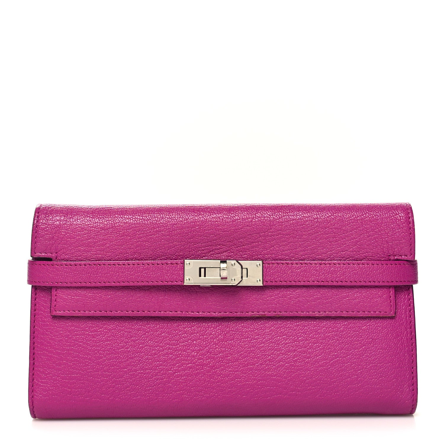 Hermes Chevre Mysore Kelly Longue Wallet Rose Pourpre 1 of 11