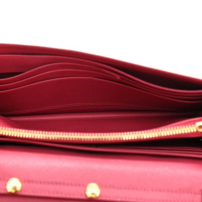 Prada Saffiano Metal Mini Crossbody Wallet Peonia 4 of 11