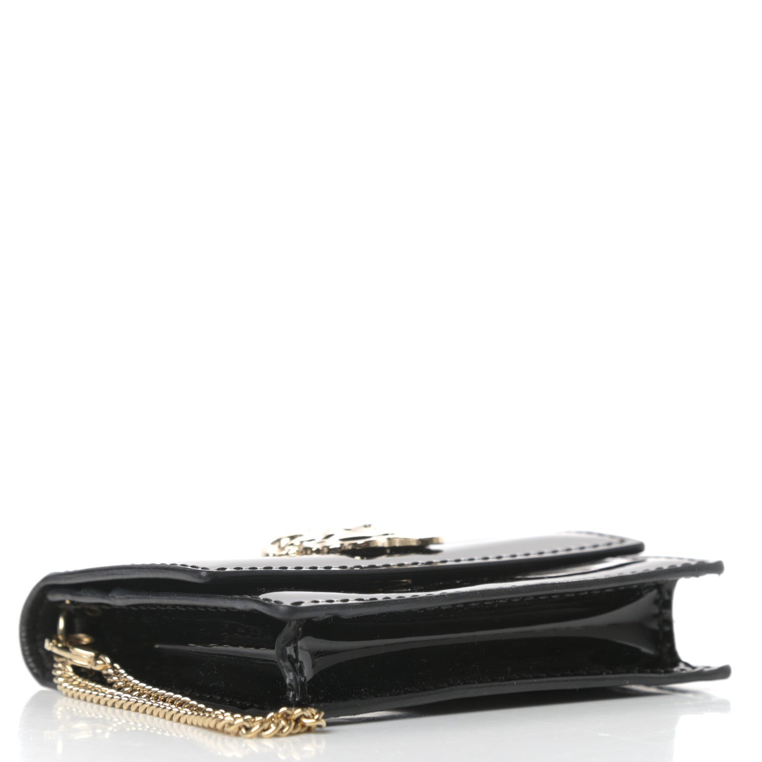 Versace Patent Palazzo Medusa Card Holder With Chain Black 4 of 6