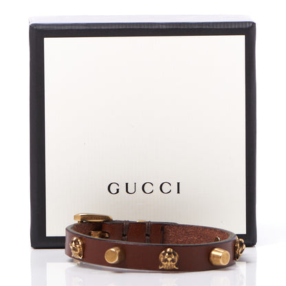 Gucci Calfskin Feline Heads Bracelet Brown 4 of 4