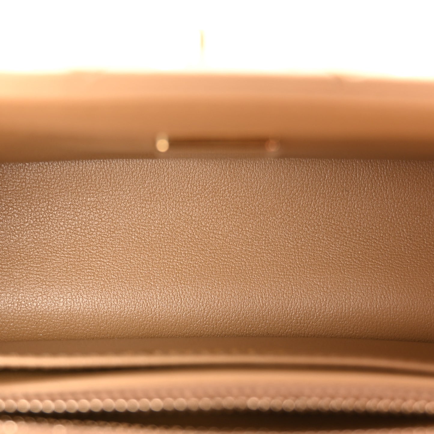 Lambskin Quilted Mini Rectangular Pearl Crush Flap Dark Beige