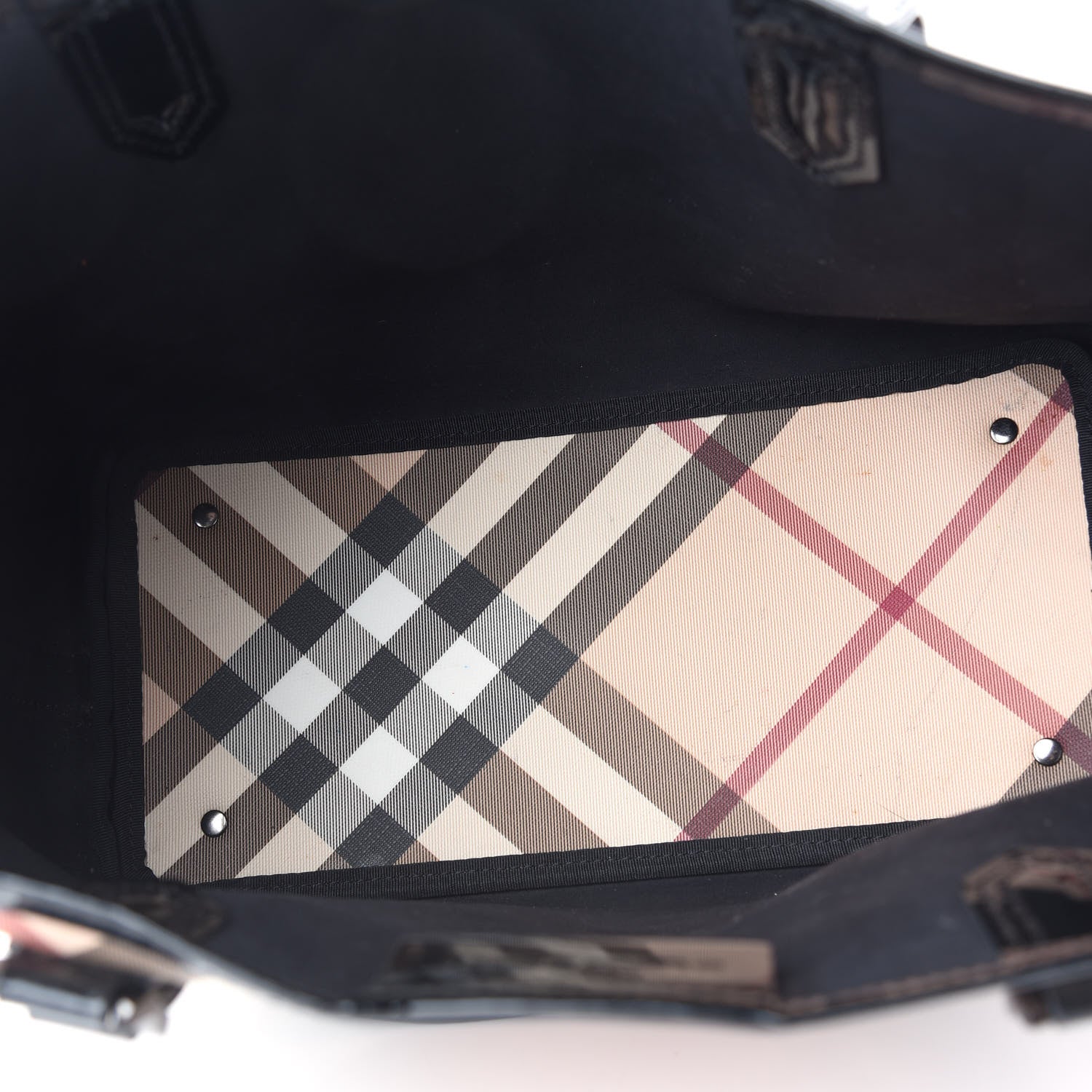 Burberry Supernova Check Small Nickie Tote Black 5 of 10