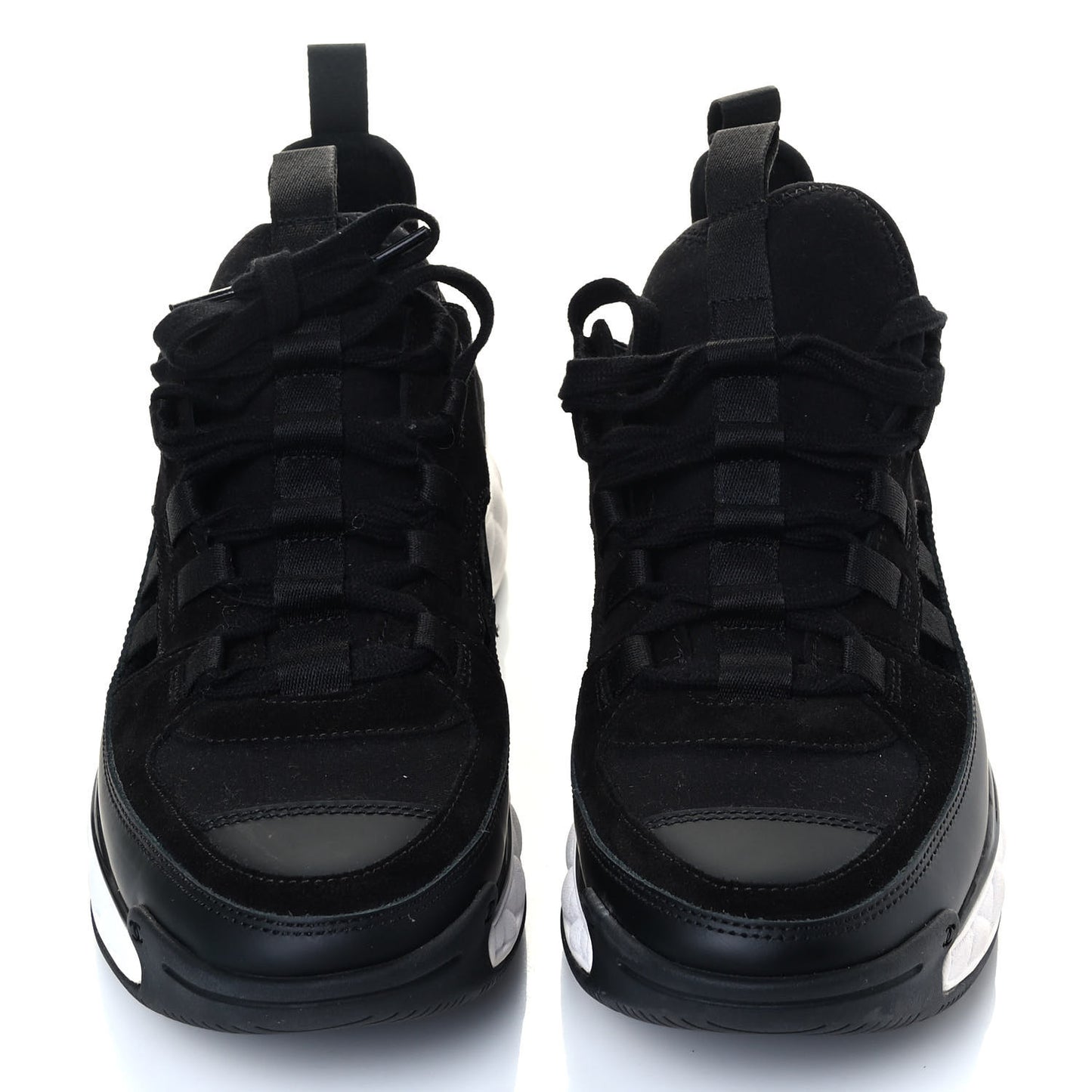 Velvet Calfskin Mixed Fibers CC Sneakers 39 Black