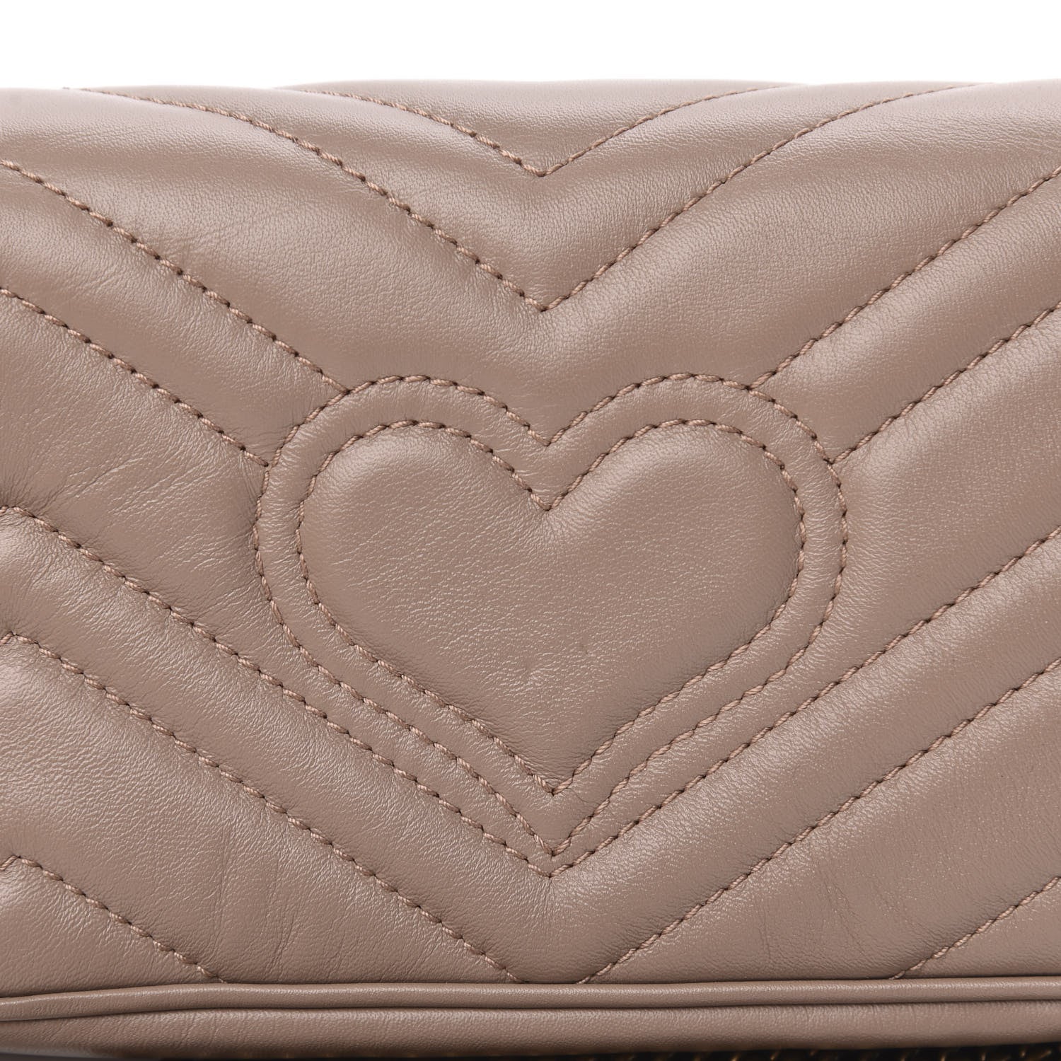 Gucci Calfskin Matelasse Super Mini GG Marmont Shoulder Bag Porcelain Rose 9 of 12