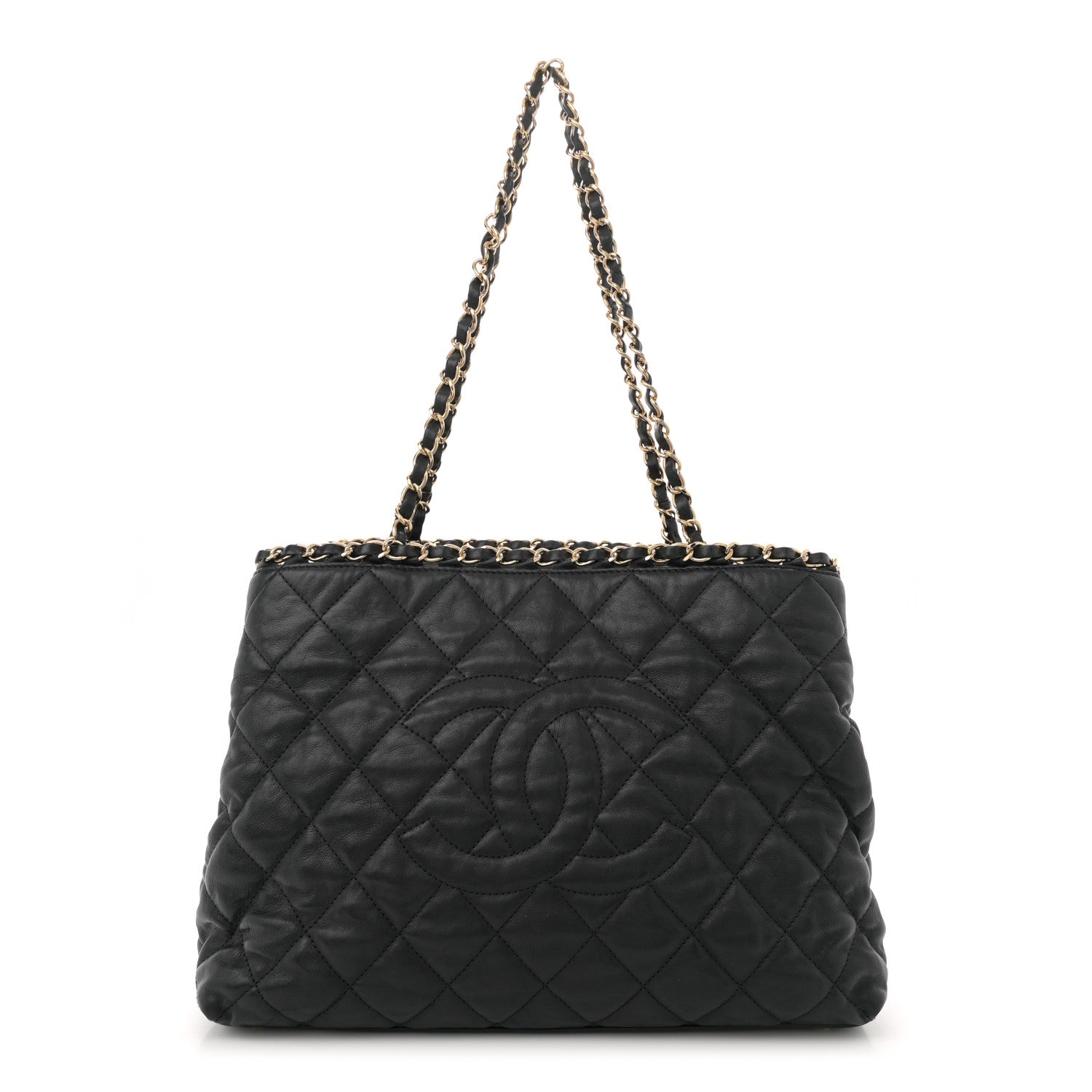 Chanel Calfskin Quilted Small Chain Me Tote Black 1 of 12