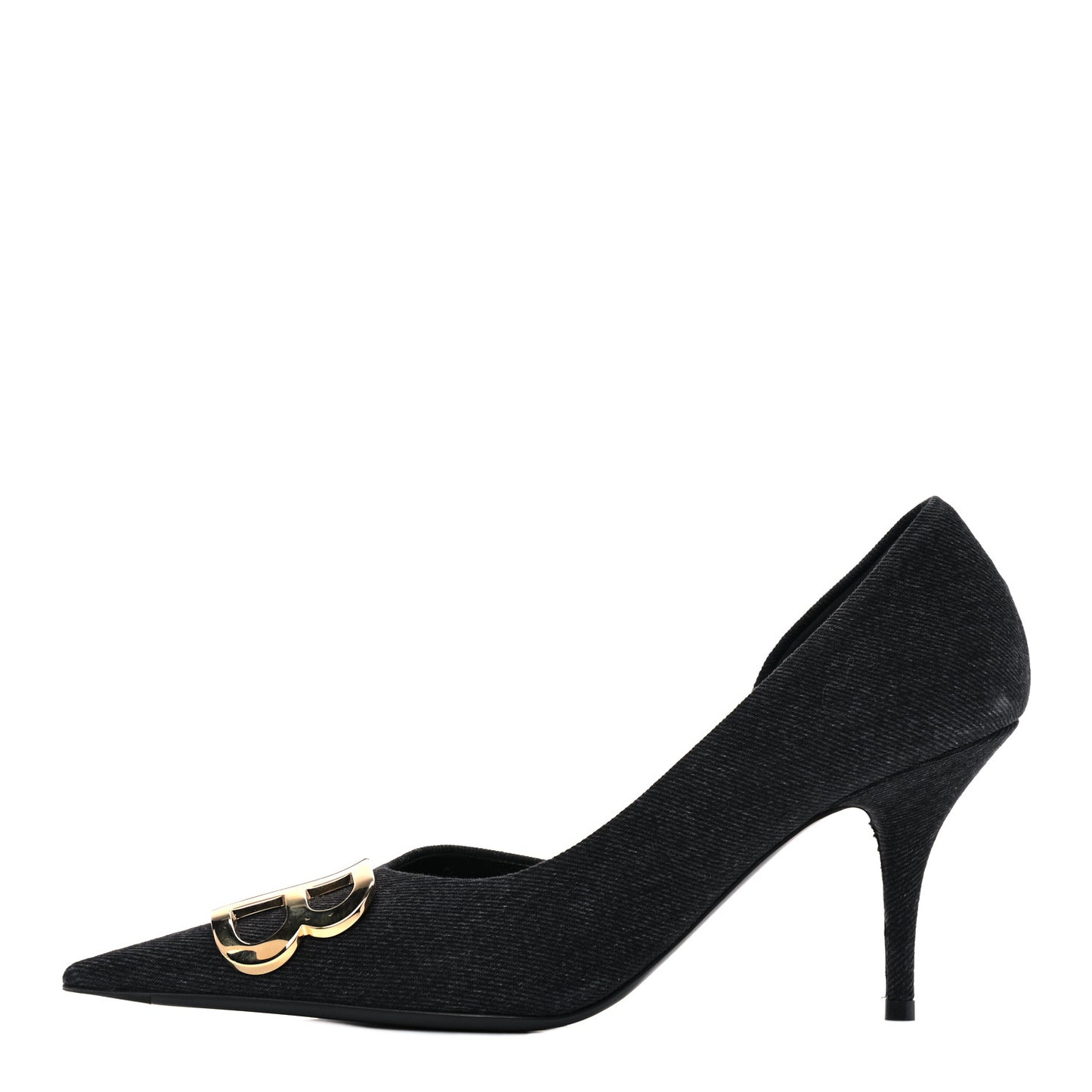 Denim BB D'Orsay Pointed Toe Knife 80mm Pump 39 Black