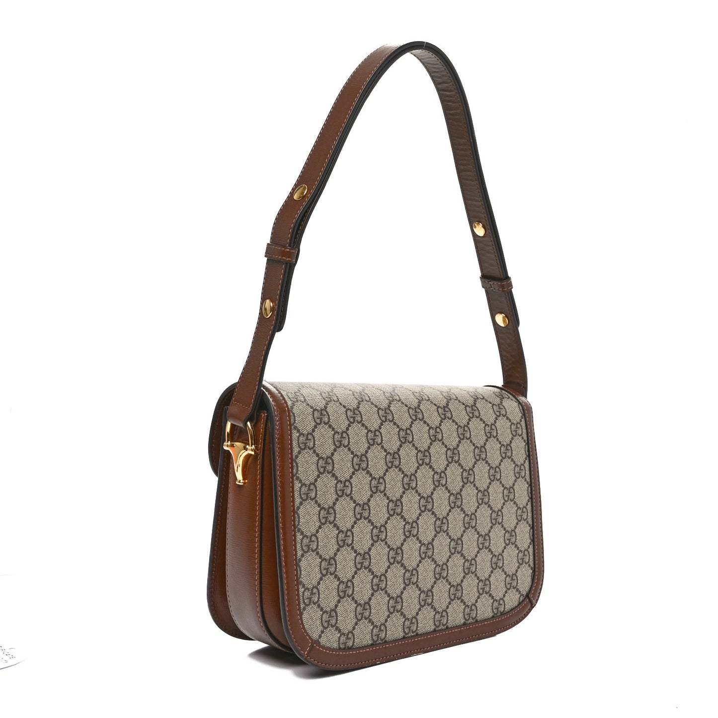 GG Supreme Monogram Horsebit 1955 Shoulder Bag Beige Brown Sugar