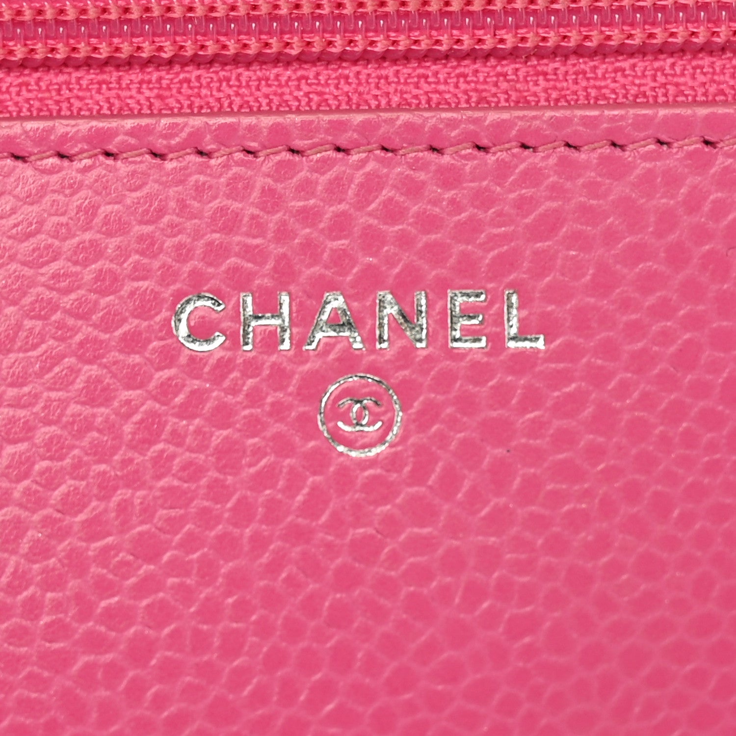 Chanel Caviar Quilted Wallet on Chain WOC Fuchsia 6 of 11