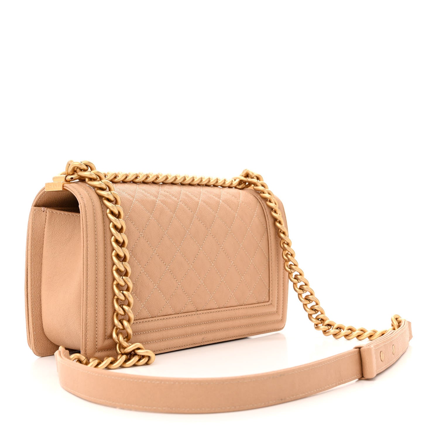 Chanel Caviar Quilted Medium Boy Flap Beige 3 of 12