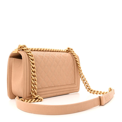 Chanel Caviar Quilted Medium Boy Flap Beige 3 of 12