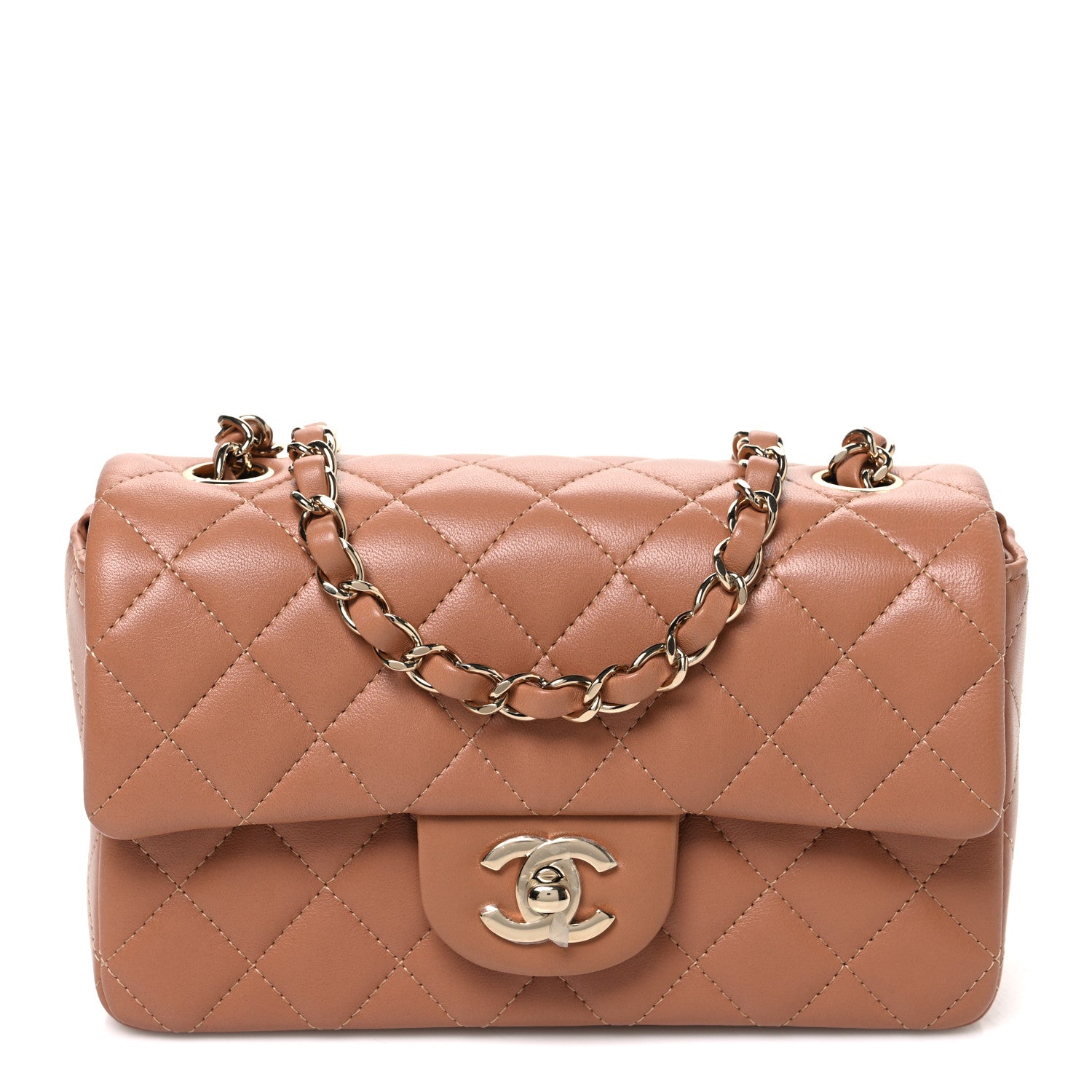 Chanel Lambskin Quilted Mini Rectangular Flap Brown 1 of 11