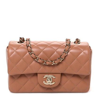Chanel Lambskin Quilted Mini Rectangular Flap Brown 1 of 11