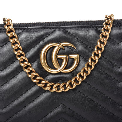 Gucci Calfskin Matelasse Mini GG Marmont Chain Bag Black 10 of 11