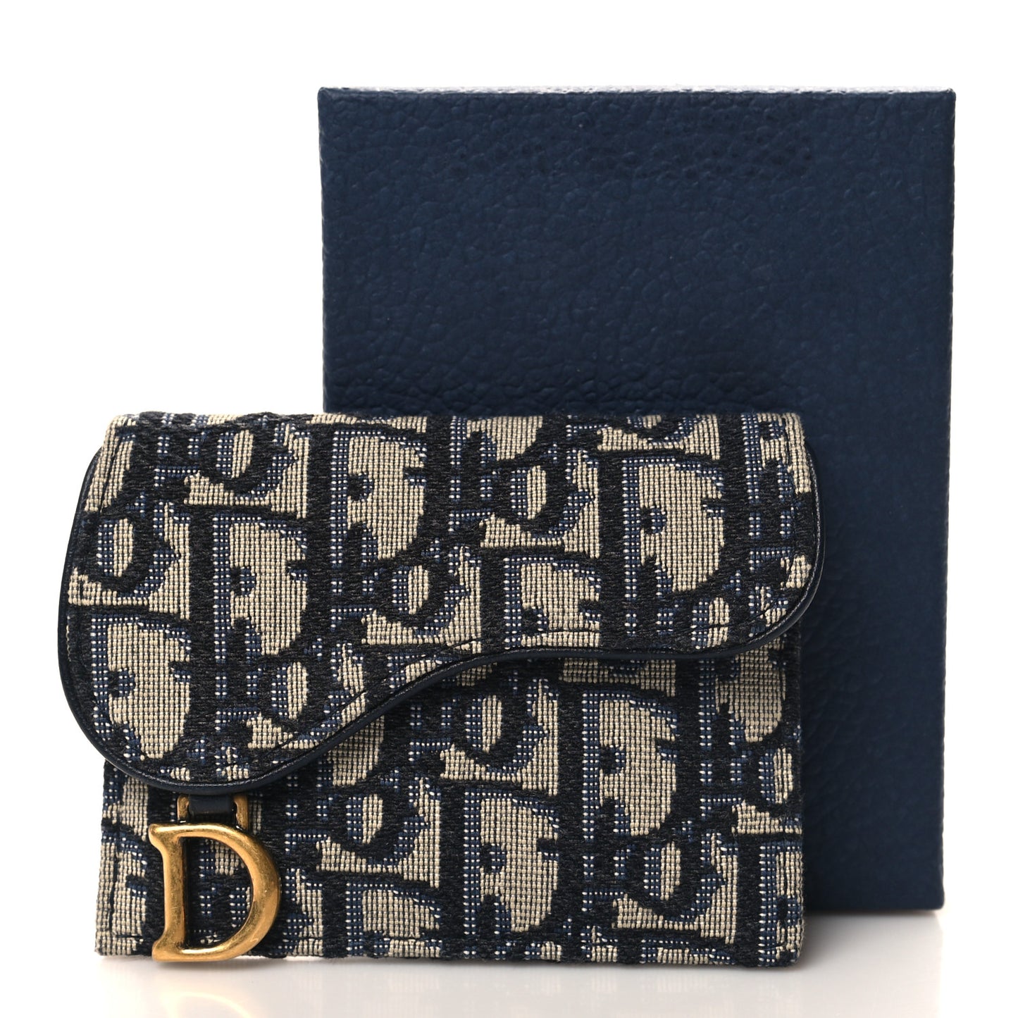 Oblique Saddle Card Holder Blue