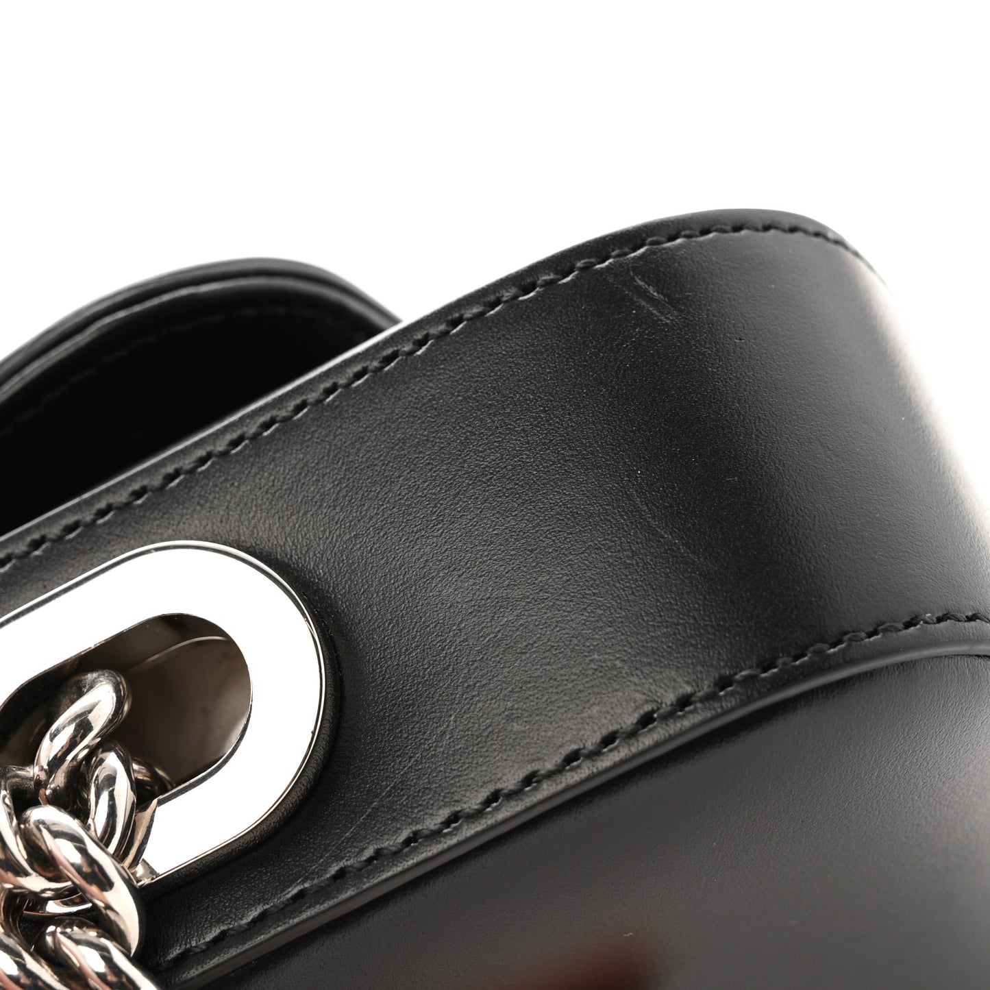 Senna Calfskin Petite GG Top Handle Shoulder Bag Black