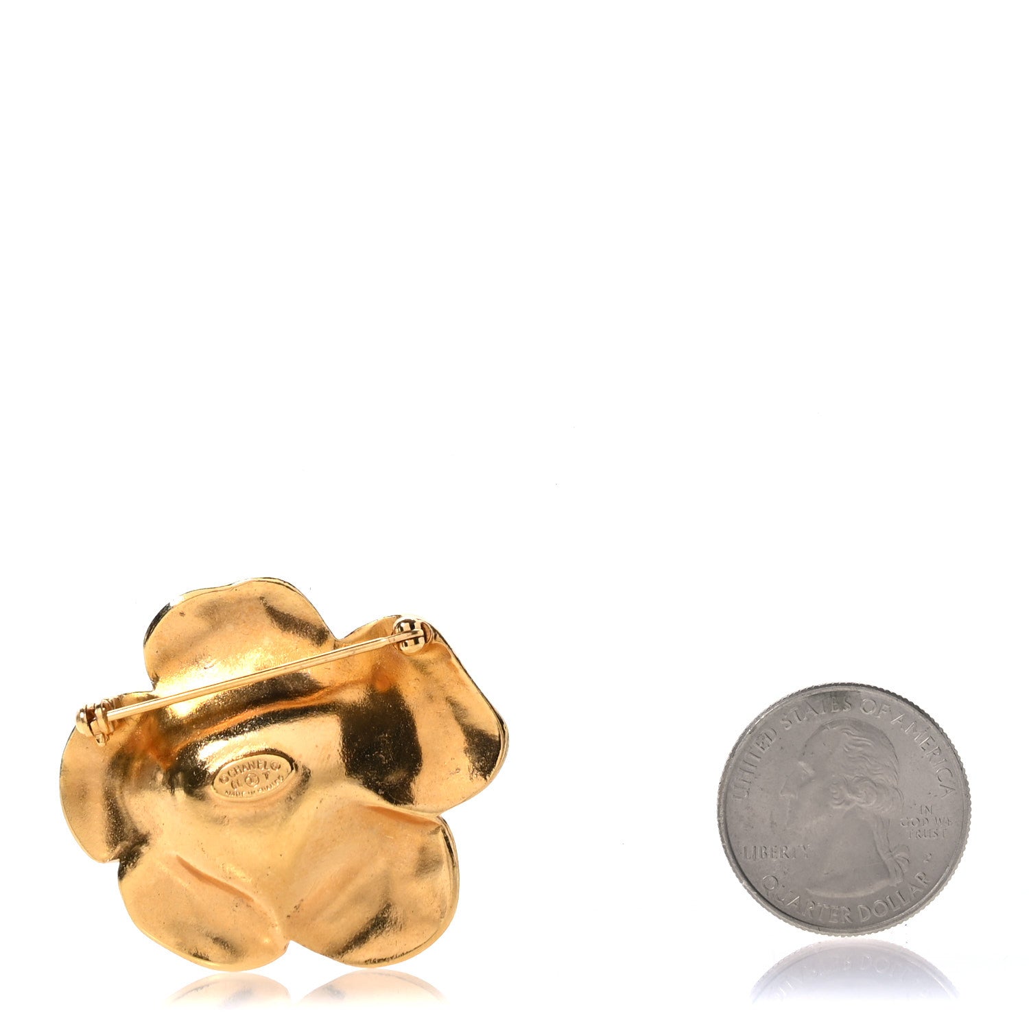 Chanel Camellia Brooch Gold 2 of 4