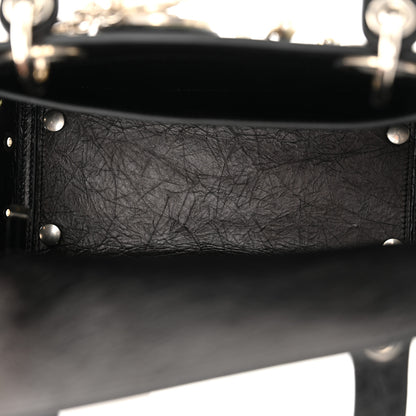 Christian Dior Crinkled Calfskin Studded Pearls Medium Lady Dior Black 5 of 10