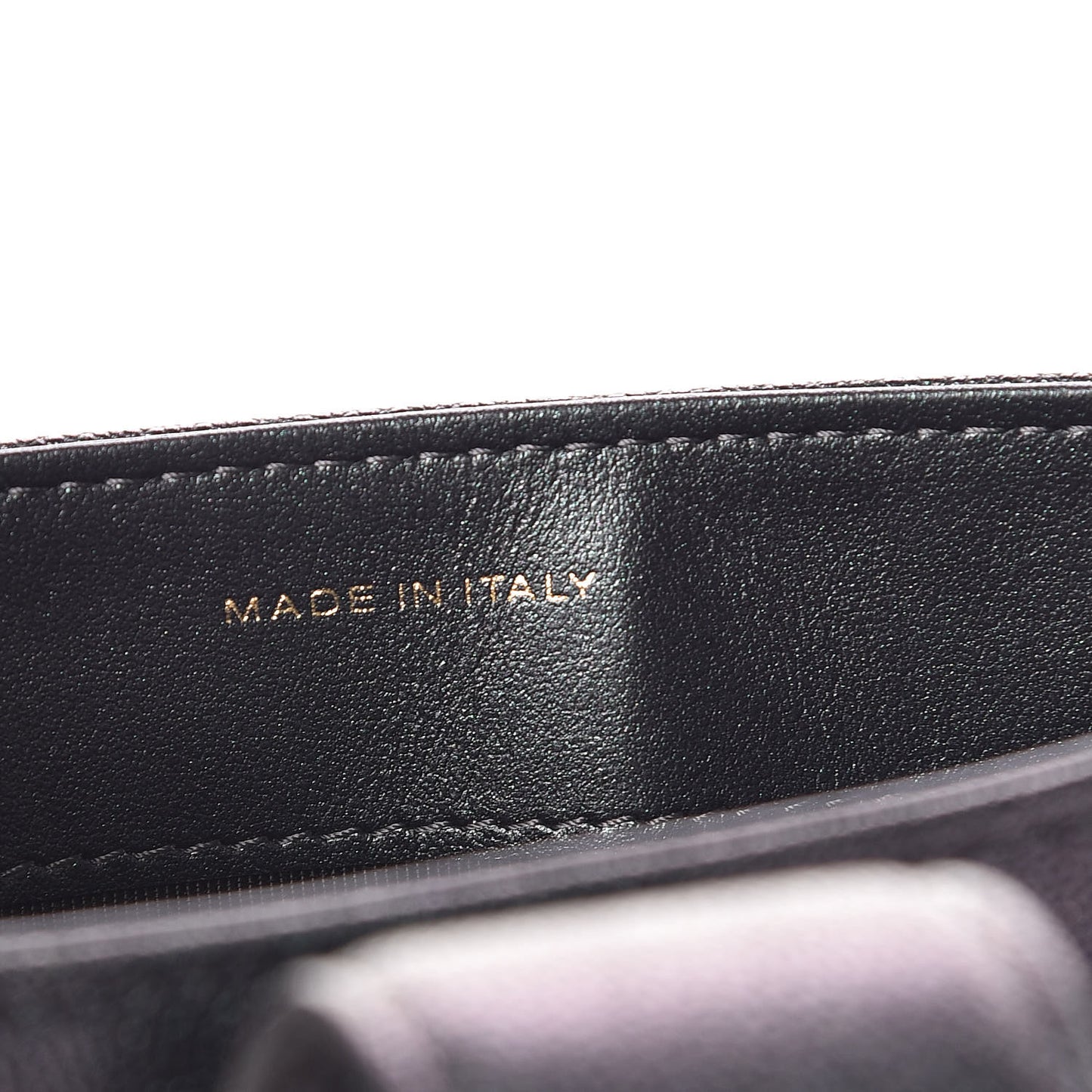 Iridescent Caviar Quilted Classic Strap Pouch Black