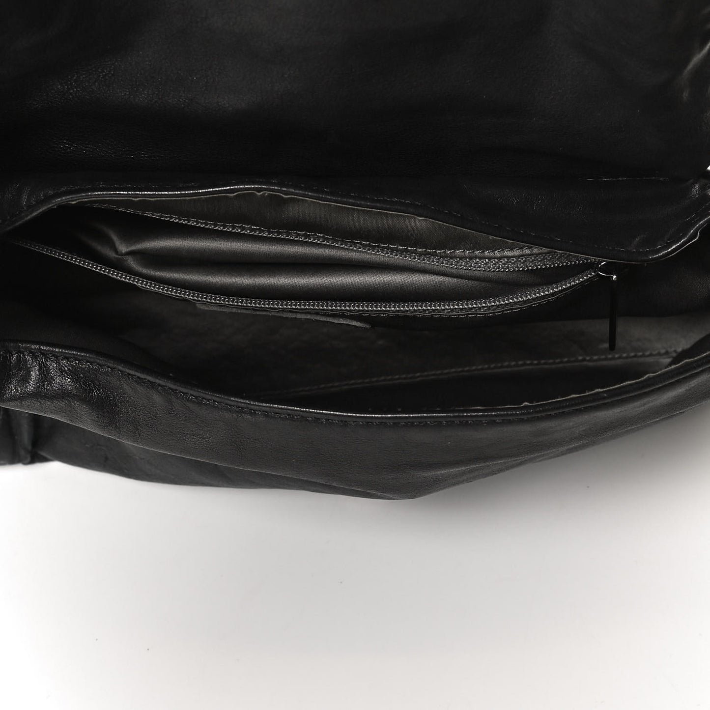 Calfskin Large Rock and Chain Flap Black